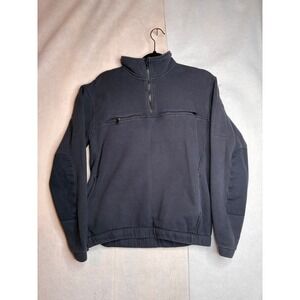Blauer Mens XS Tactical Quarter Zip Pullover Navy Blue Fleece Elbow Patches